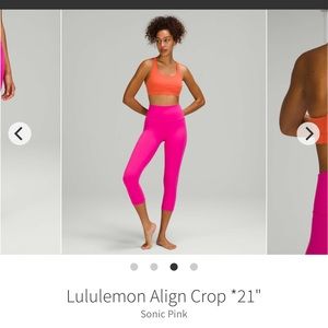 Lululemon Sonic Pink align crops